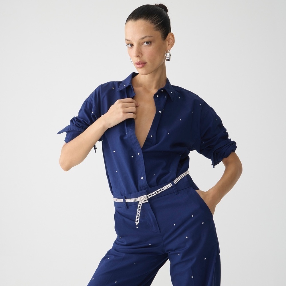 J Crew Relaxed-fit chino shirt with crystals BV855